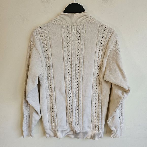 Vintage 90s Talbots cream textured pullover sweater in 100% cotton. In good... - Picture 5 of 9
